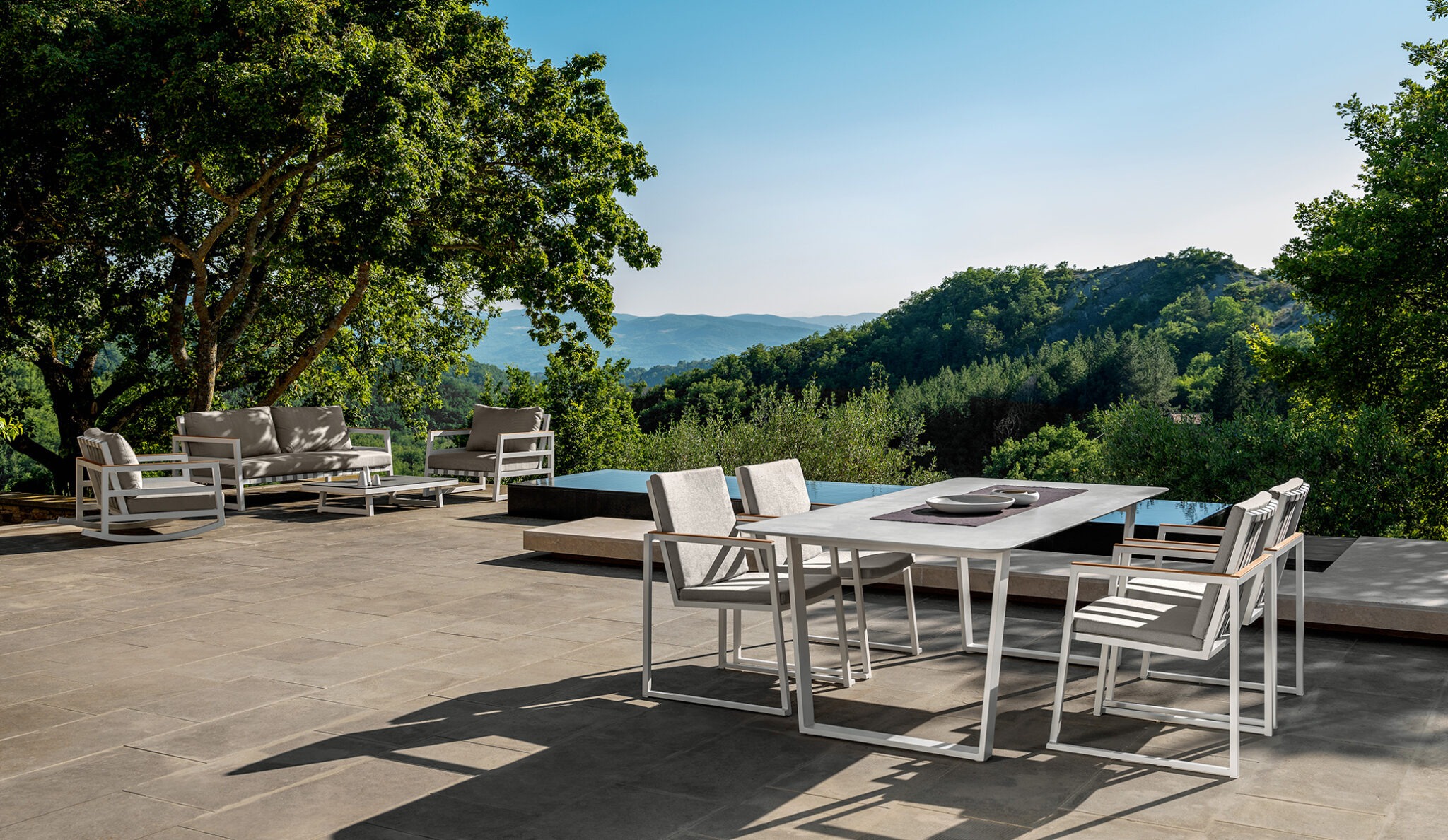 Modern Alabama//Alu Dining Armchair by Talentispa Italian aluminum design in Royal Oak Michigan showroom