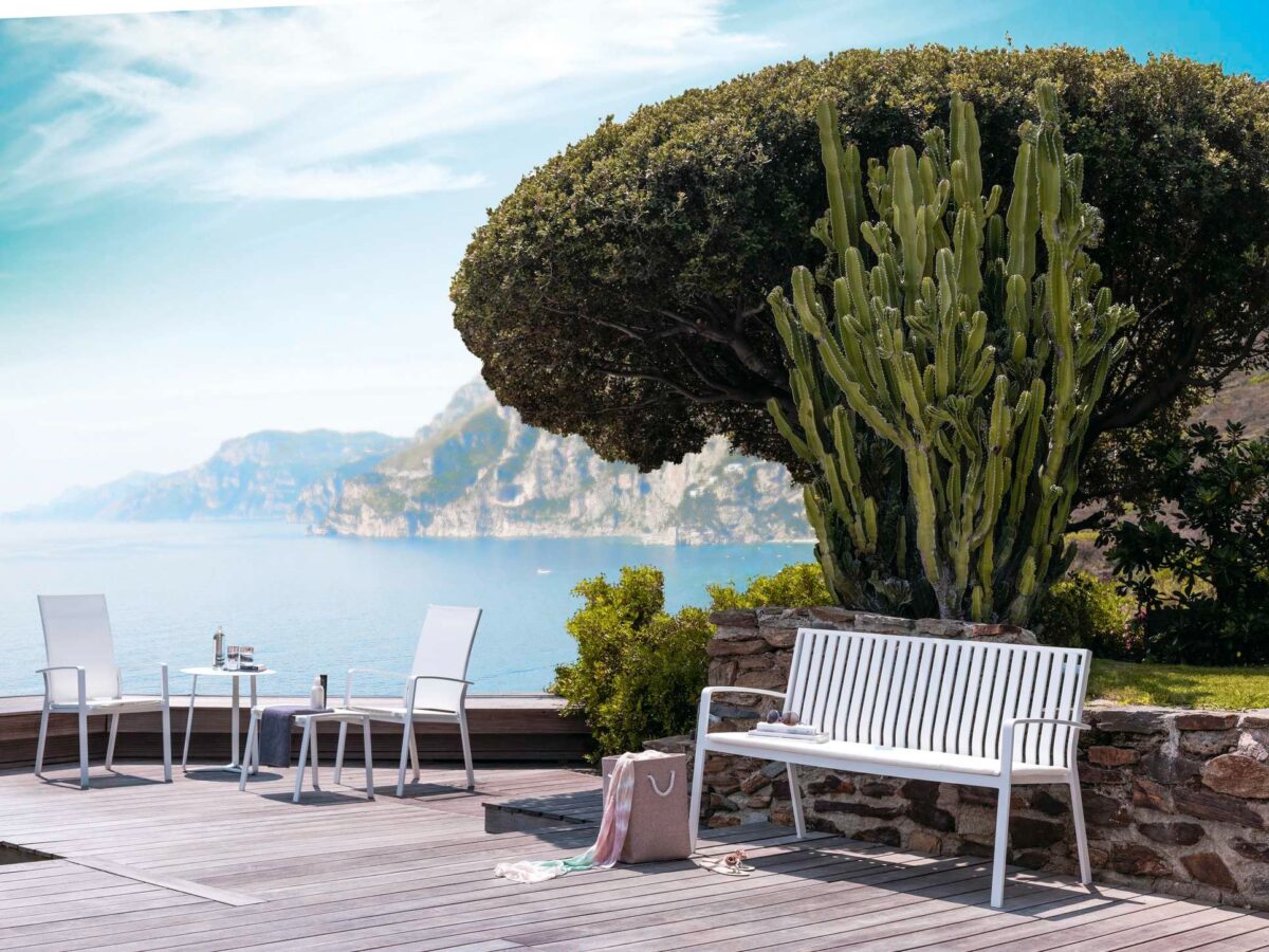Elegant outdoor Lady Pouf by Talenti with weather-resistant upholstery and clean lines