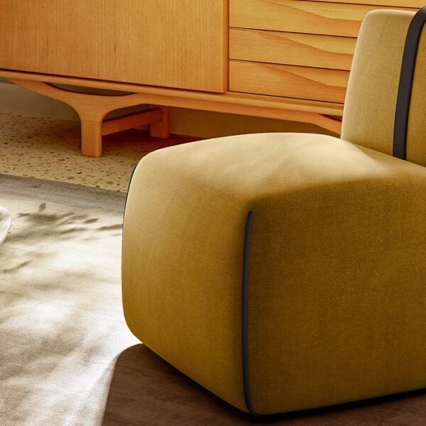 Elevate your space with the "Gaia" collection by Natuzzi. High-end, contemporary Italian ottomans and chairs, perfect for sophisticated Birmingham interiors.