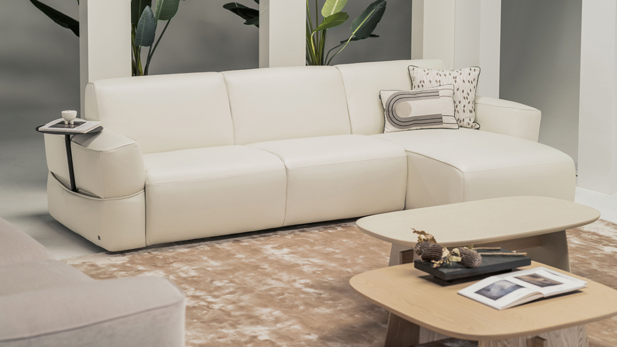 Luxury contemporary Easy sectional by Natuzzi, perfect for a sophisticated living space in Troy, Michigan.