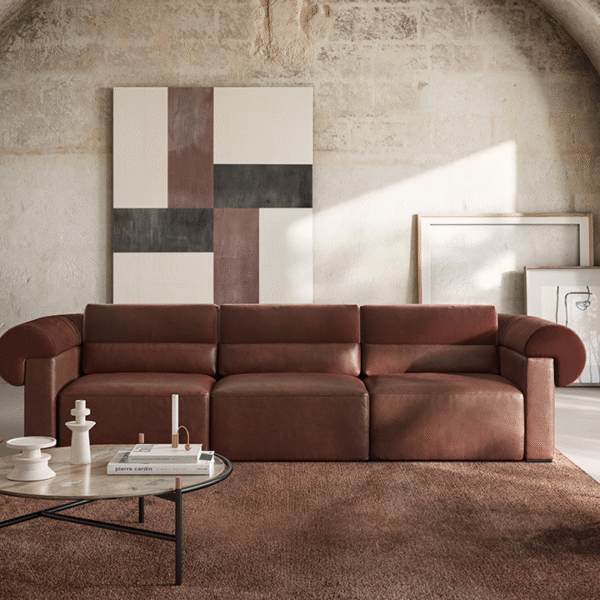 Modern New Classic sofa by Natuzzi, high-end Italian design for Troy, Michigan.