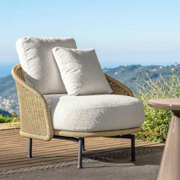 Modern Nido Living Armchair by Talentispa Italian design in Royal Oak Michigan showroom