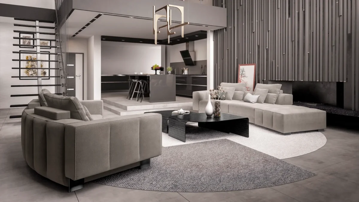 “Arketipo Milky Way Italian sofa with cloud‑inspired form at Troy Michigan showroom”