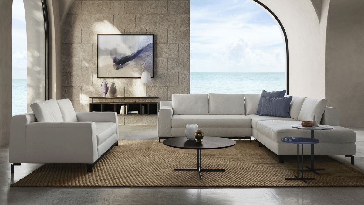 Modern Leaf sofa by Natuzzi, high-end Italian design for Troy, Michigan.