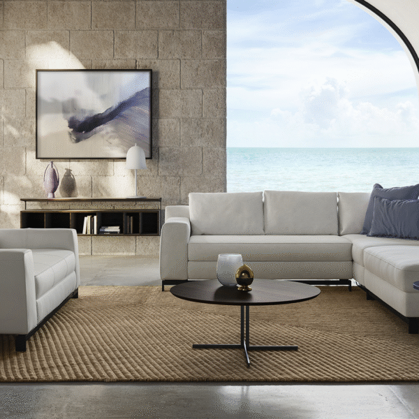 Modern Leaf sofa by Natuzzi, high-end Italian design for Troy, Michigan.