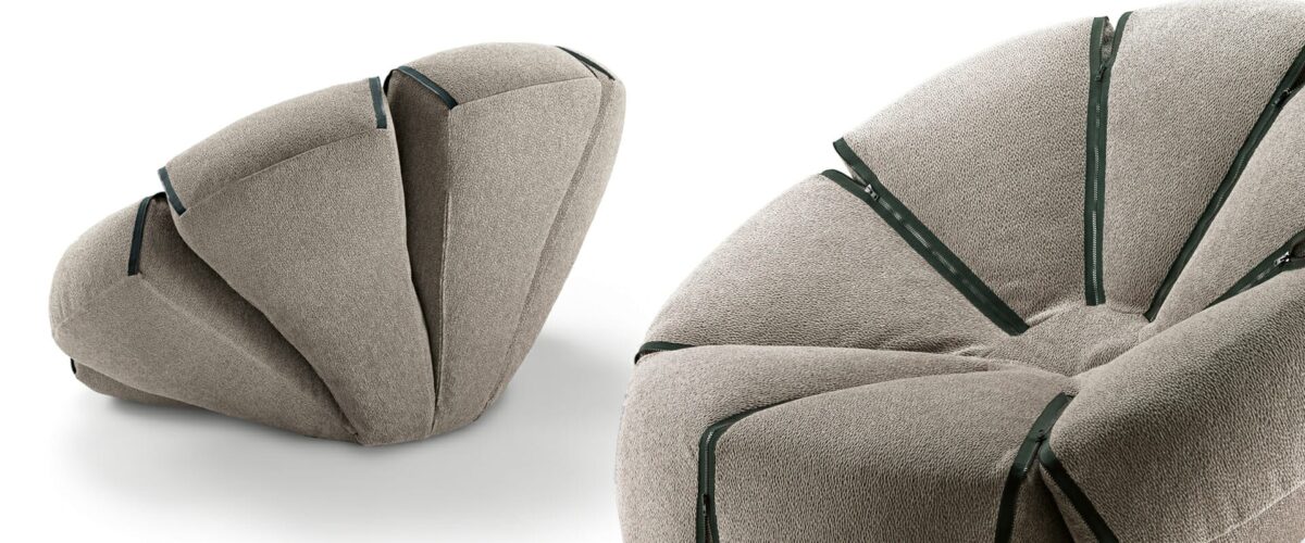 “Lol:) sofa by Arketipo with playful curved design at Royal Oak showroom”