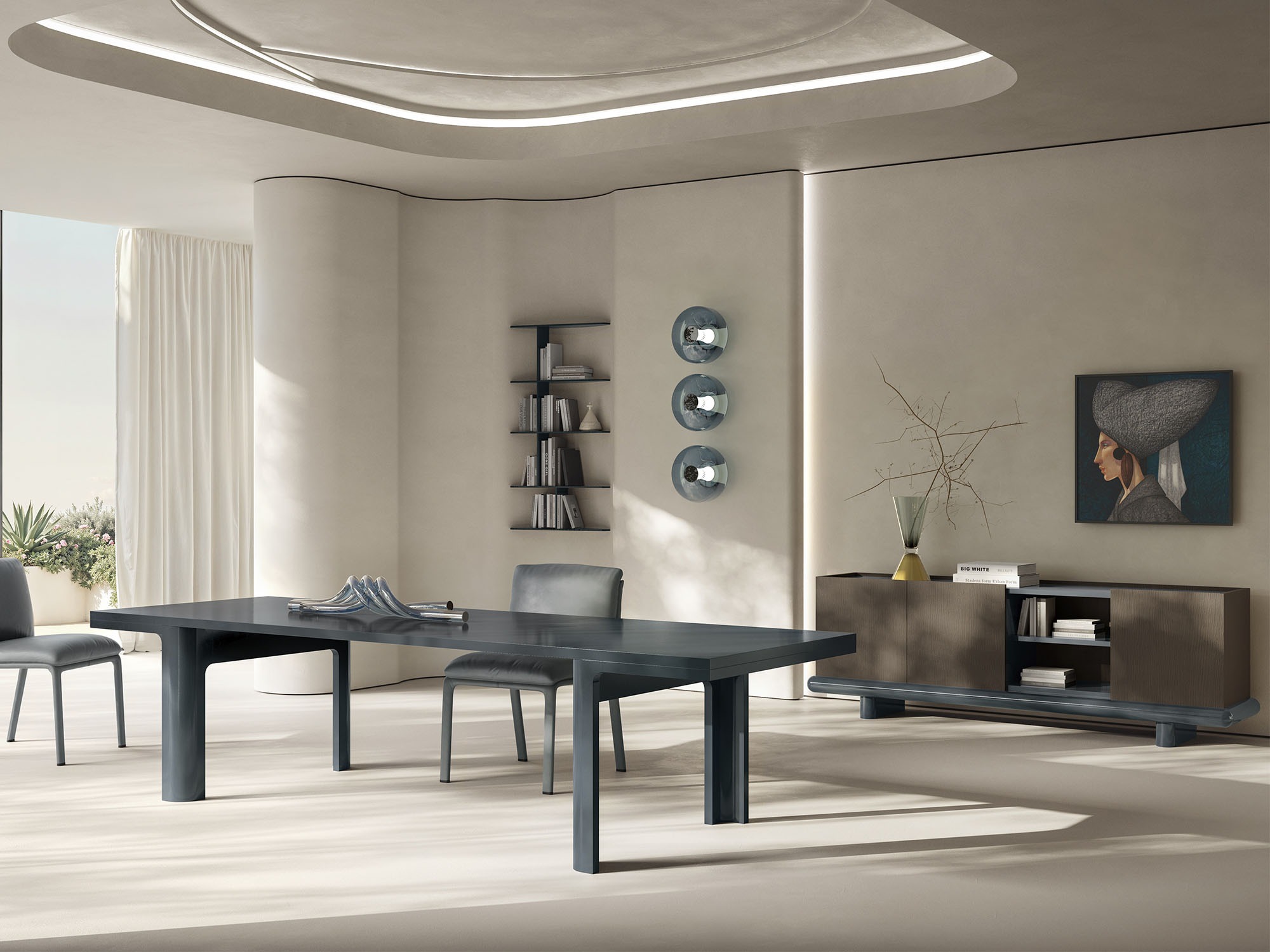 Natuzzi's "Amama Sideboard" offers elegant design and practical storage. Italian luxury for sophisticated Royal Oak dining and living spaces.