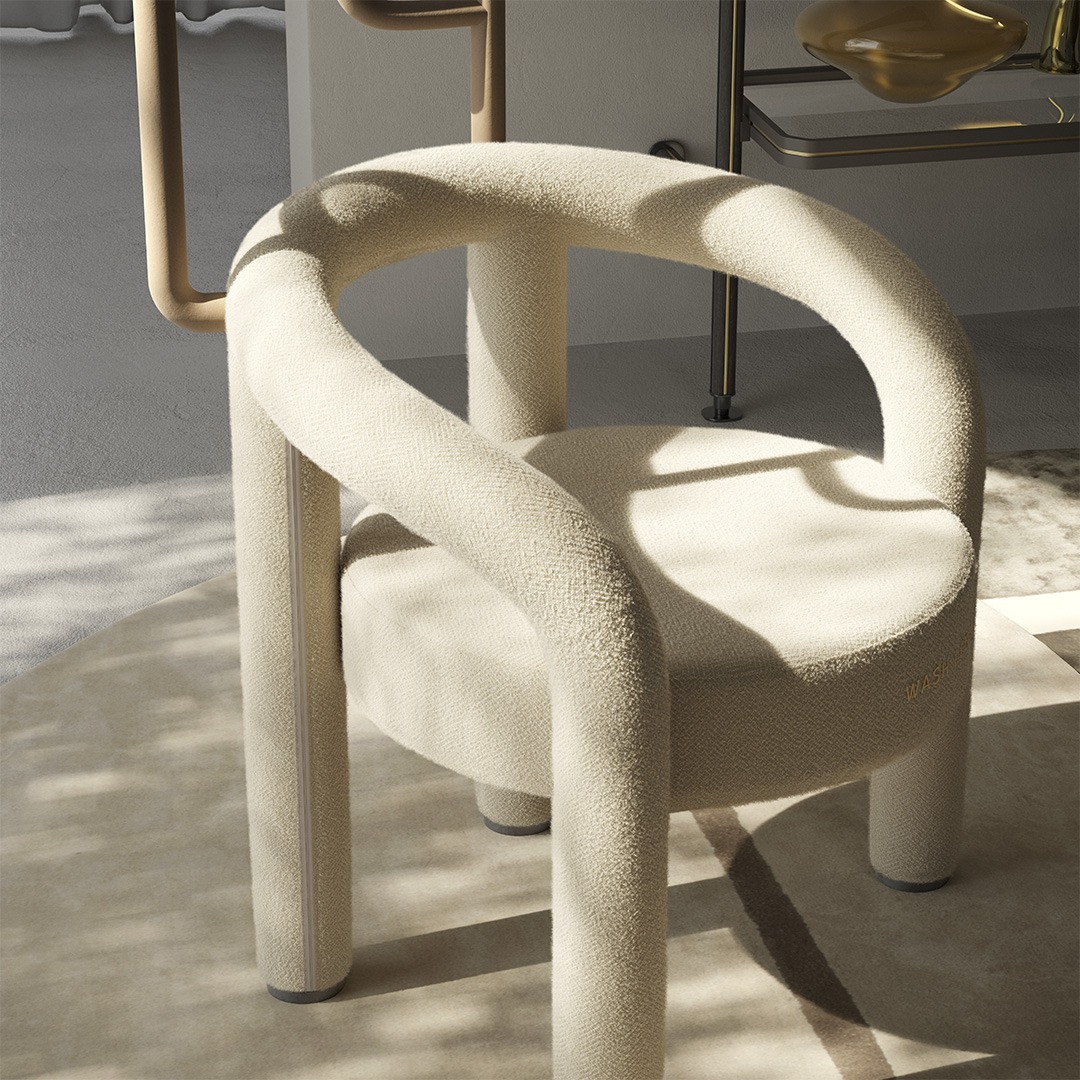 High-end The Wash Less Project armchair by Fabio Novembre for Natuzzi Italia, sustainable design for Royal Oak, Michigan.