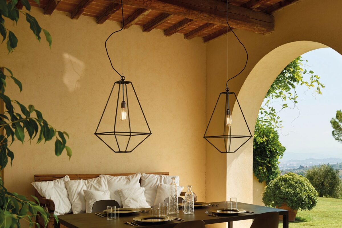 Add a statement piece to your Royal Oak, Michigan decor with the Con.tradition Suspension Lamp by Opinion Ciatti, designed by Sara Bernardi, offering a blend of functionality and artistic flair with its luminous steel wire frame.