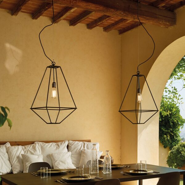 Add a statement piece to your Royal Oak, Michigan decor with the Con.tradition Suspension Lamp by Opinion Ciatti, designed by Sara Bernardi, offering a blend of functionality and artistic flair with its luminous steel wire frame.