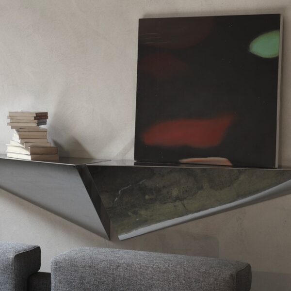 Elevate your Troy, Michigan living space with the Henri III wall shelf by Opinion Ciatti, showcasing minimalist stainless steel craftsmanship.