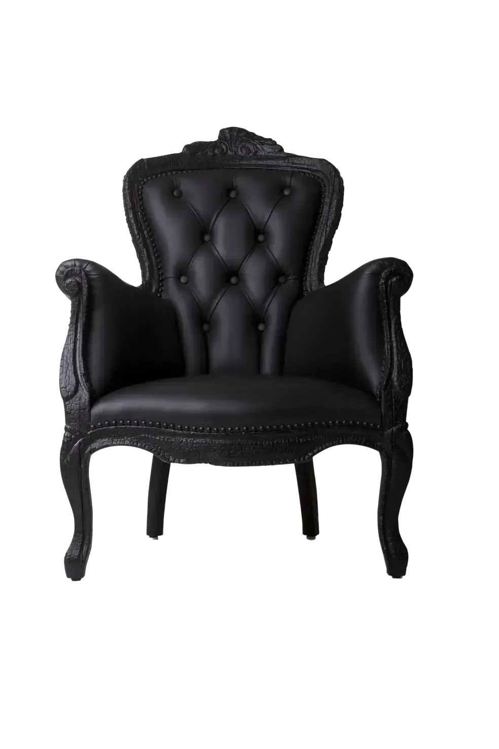 Smoke Armchair by Moooi with charred wood finish