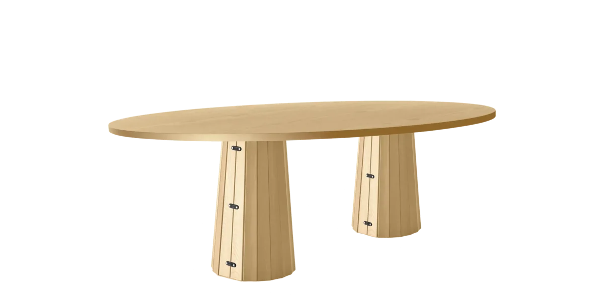 Oval Container Table Bodhi by Moooi in dining space