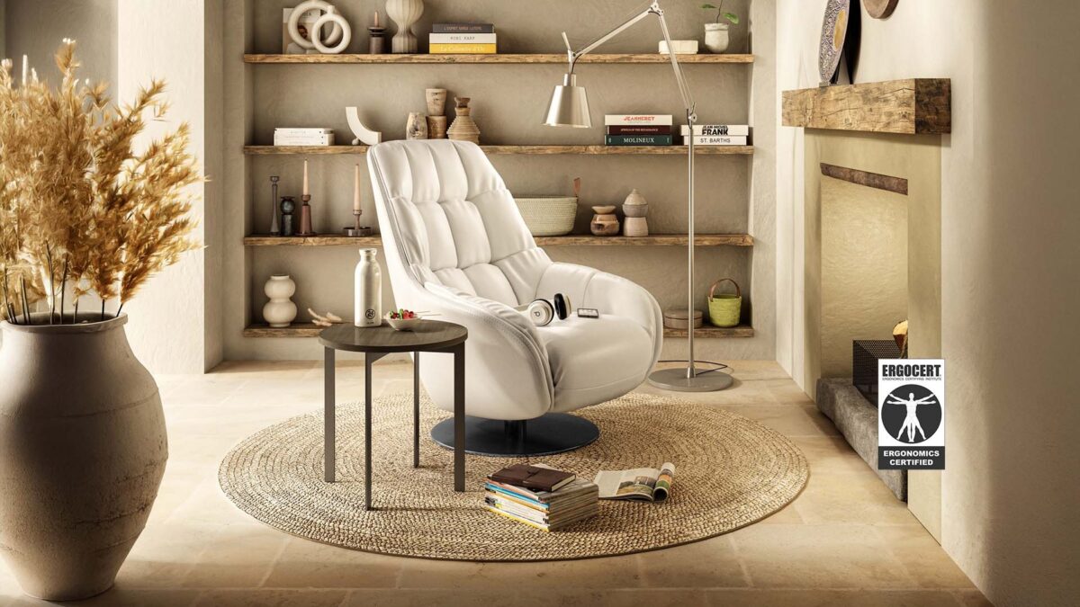 Modern Italian sofa Levante by Natuzzi, designed by Mauro Lipparini, featuring compact silhouette, open base, and metal feet, available in Royal Oak, Michigan.