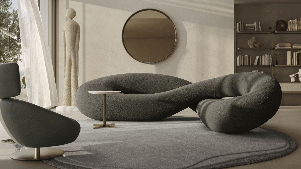 Modern Infinite sofa by Natuzzi, high-end Italian design for Royal Oak, Michigan.