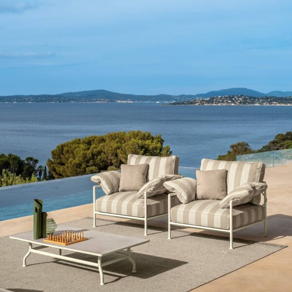 Capri Living Armchair by Talenti – modern Italian outdoor chair with clean lines and soft cushions