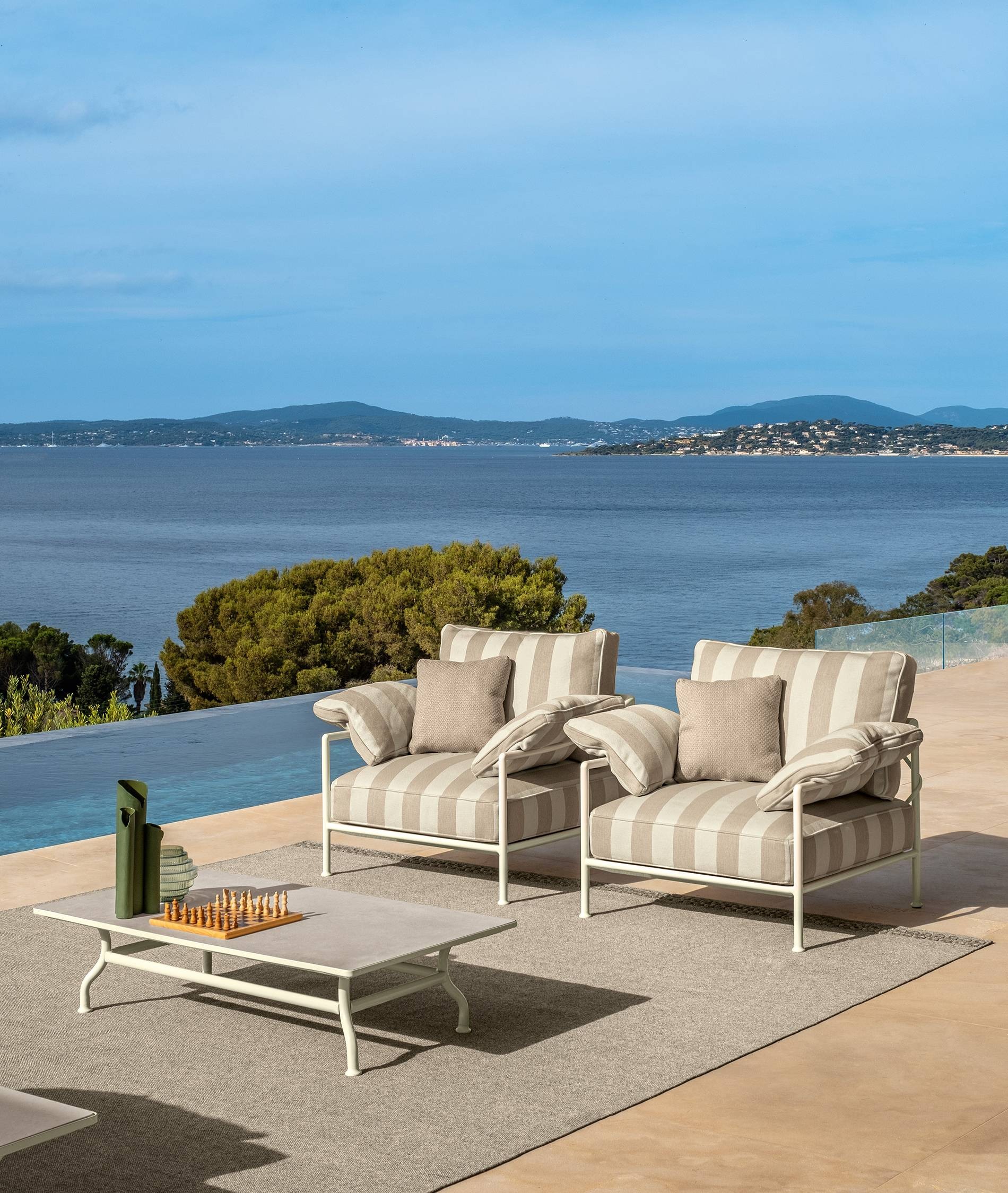 Capri Living Armchair by Talenti – modern Italian outdoor chair with clean lines and soft cushions