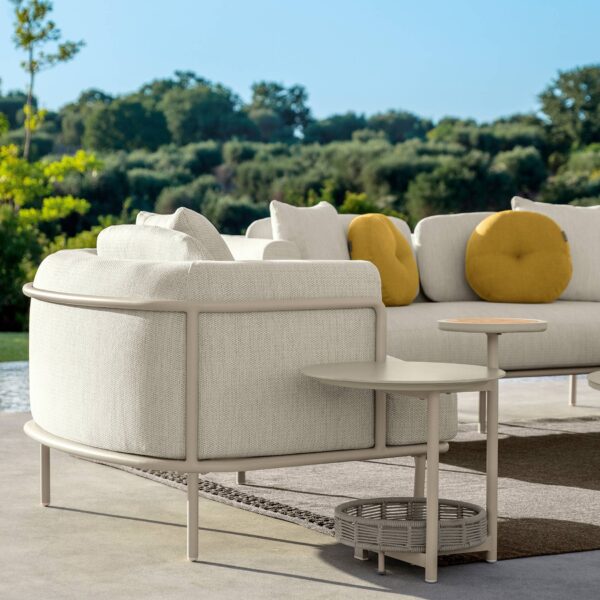 Lisa Living Armchair by Talenti – luxury Italian outdoor chair with bold lines and cushioned comfort