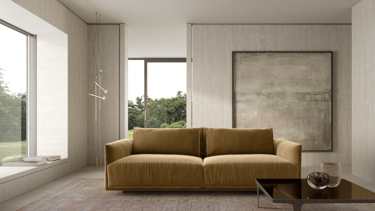 Modern Long Beach sofa by Natuzzi, high-end Italian design for Royal Oak, Michigan.