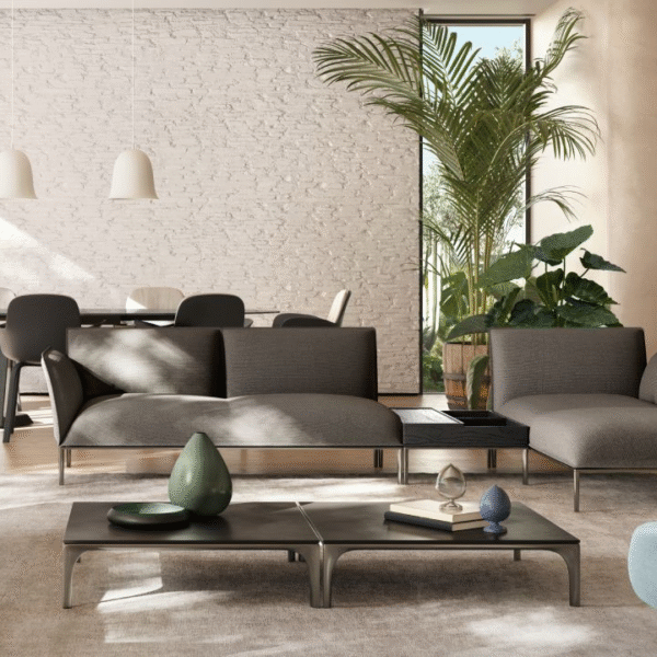 Luxury contemporary Eufolia collection by Natuzzi, perfect for a sophisticated living space in Royal Oak, Michigan.