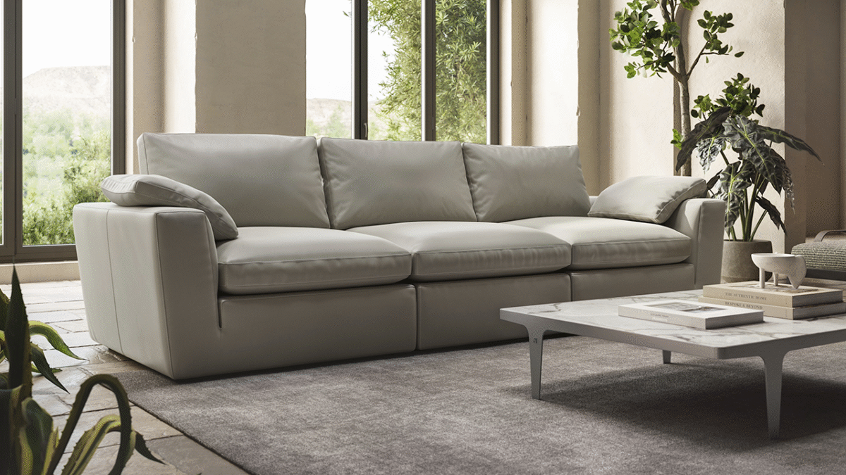 Modern Simple sofa by Natuzzi, high-end Italian design for Royal Oak, Michigan.