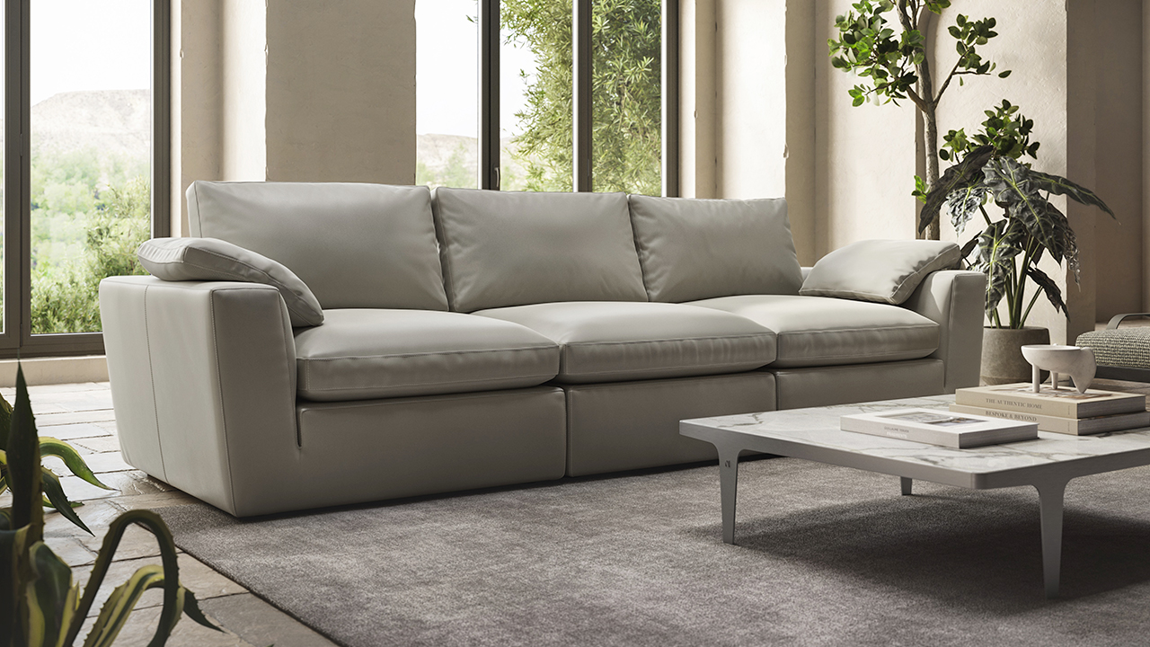 Modern Simple sofa by Natuzzi, high-end Italian design for Royal Oak, Michigan.