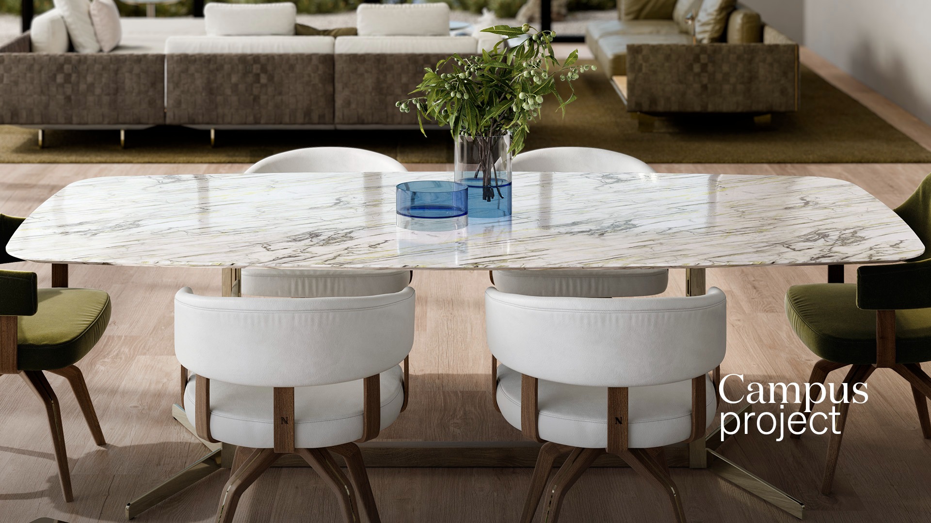 Modern Italian Campus modular sectional by Natuzzi, designer luxury living room furniture for Troy, Michigan.