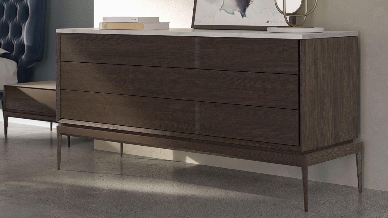 Luxury contemporary Munari Bedside Table by Natuzzi Italia, high-end Italian bedroom furniture for Birmingham, Michigan.