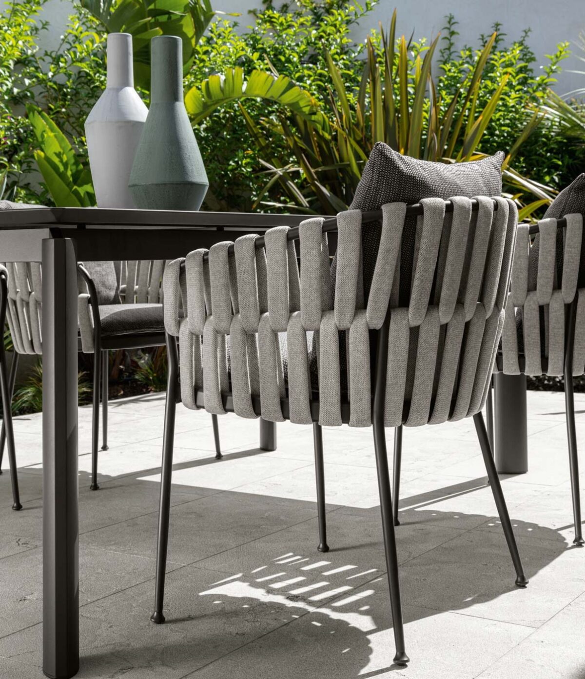 Modern Frame Dining Armchair by Talentispa Italian design in Royal Oak Michigan showroom