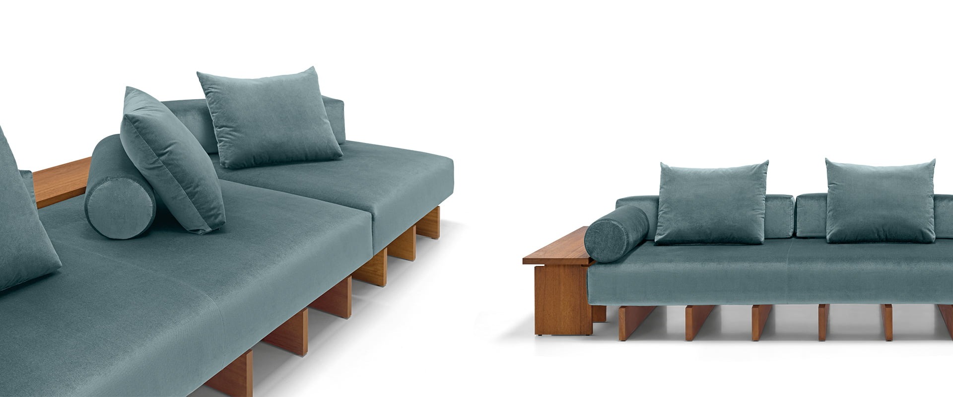 Italian crafted Santos sofa, Arketipo, Birmingham, Michigan.