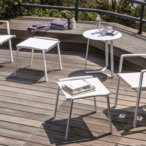 Lady Pouf by Talenti – contemporary Italian outdoor pouf with soft fabric and minimalist design