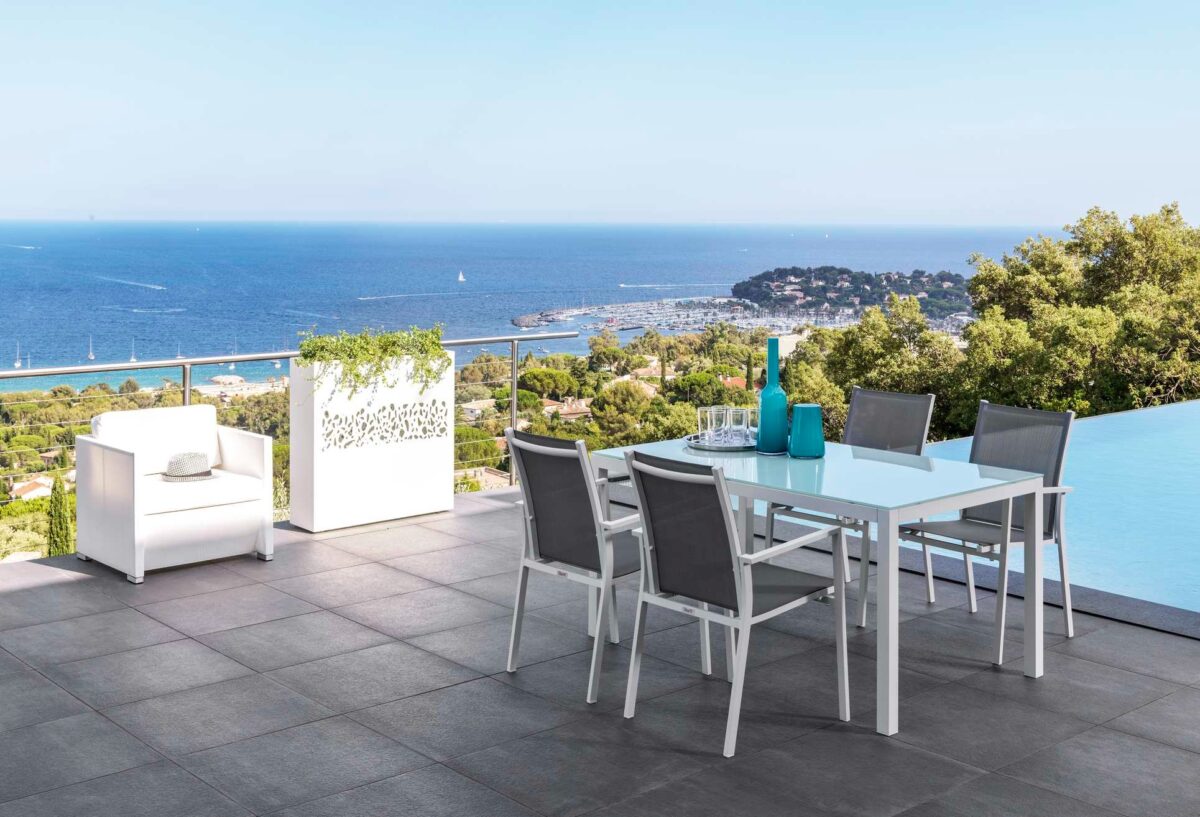 High-end Maiorca Armchair by Talenti ideal for stylish lounging in Birmingham, Michigan terraces