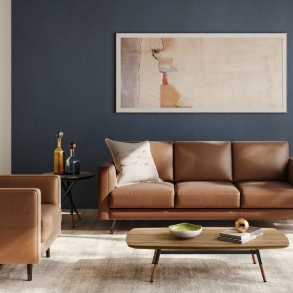 Luxury contemporary Destrezza armchair by Natuzzi, designer seating for Royal Oak, Michigan.