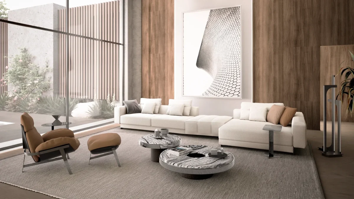 “Arketipo Milky Way contemporary seating piece featured in Birmingham Michigan interiors”