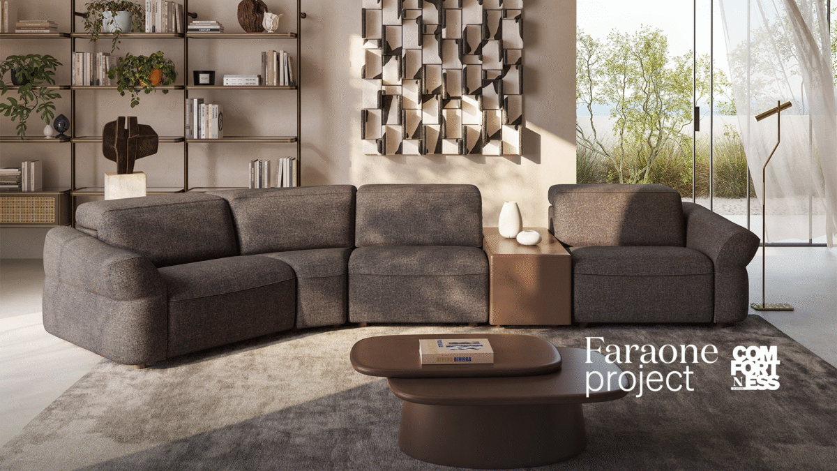 Modern Faraone Project by Natuzzi, high-end Italian furniture for Royal Oak, Michigan.