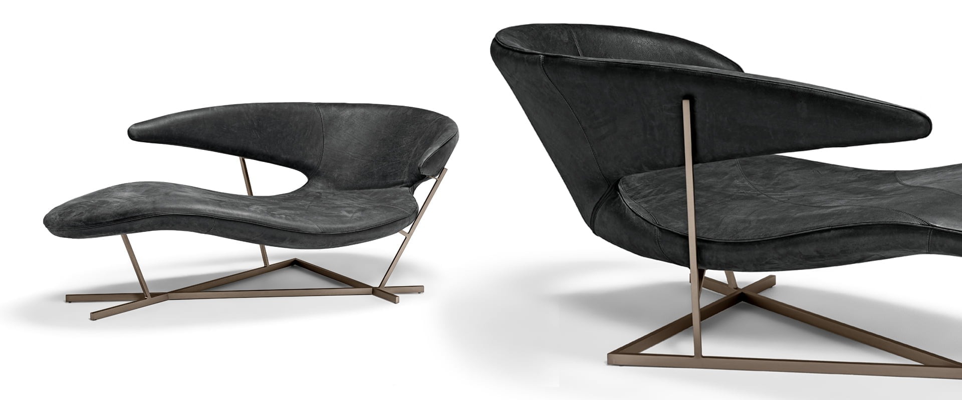 “Manta sofa by Arketipo with sweeping curved design at Royal Oak showroom”
