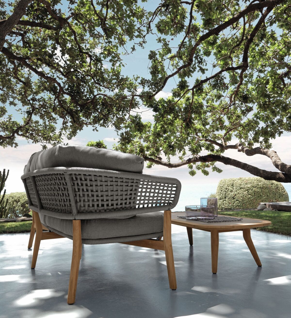 Contemporary Moon//Teak Dining Chair by Talentispa sleek Italian teak chair at Birmingham Michigan interior