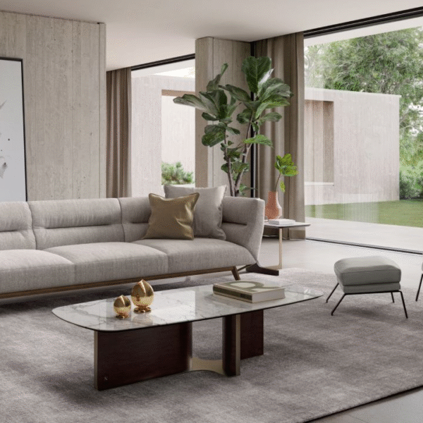Luxury contemporary Positano collection by Natuzzi, perfect for a sophisticated living space in Royal Oak, Michigan.
