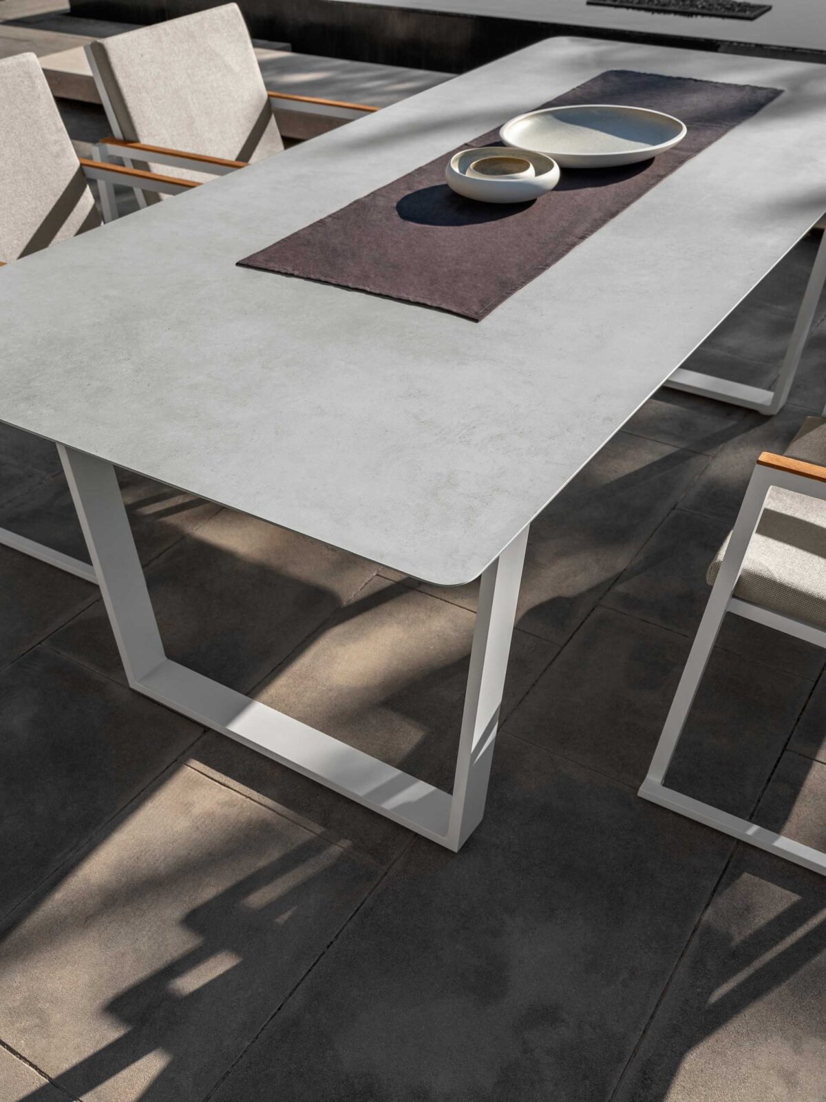 High‑end Alabama//Alu Dining Armchair by Talentispa luxury Italian aluminum seating Birmingham MI showroom