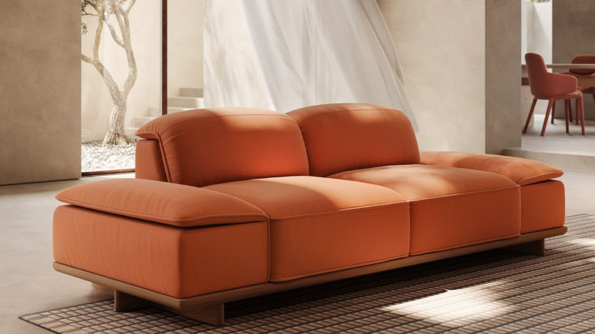 Luxury contemporary Adam collection by Natuzzi, perfect for a sophisticated living space in Birmingham, Michigan.