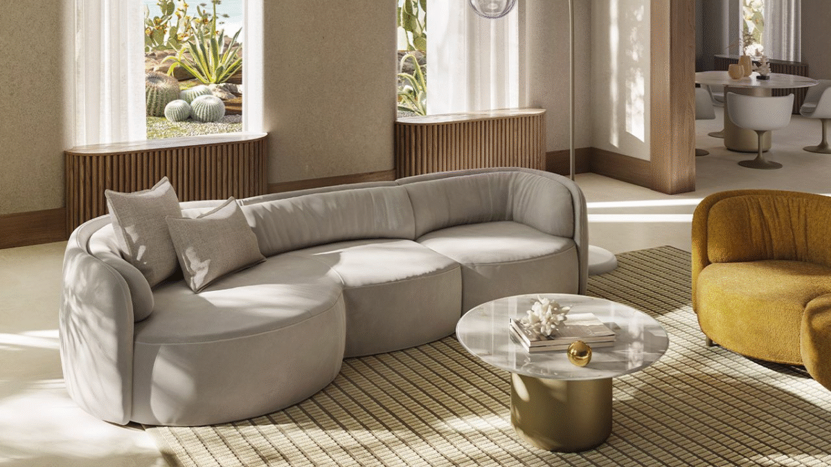 Modern Wave sofa by Natuzzi, high-end Italian design for Troy, Michigan.