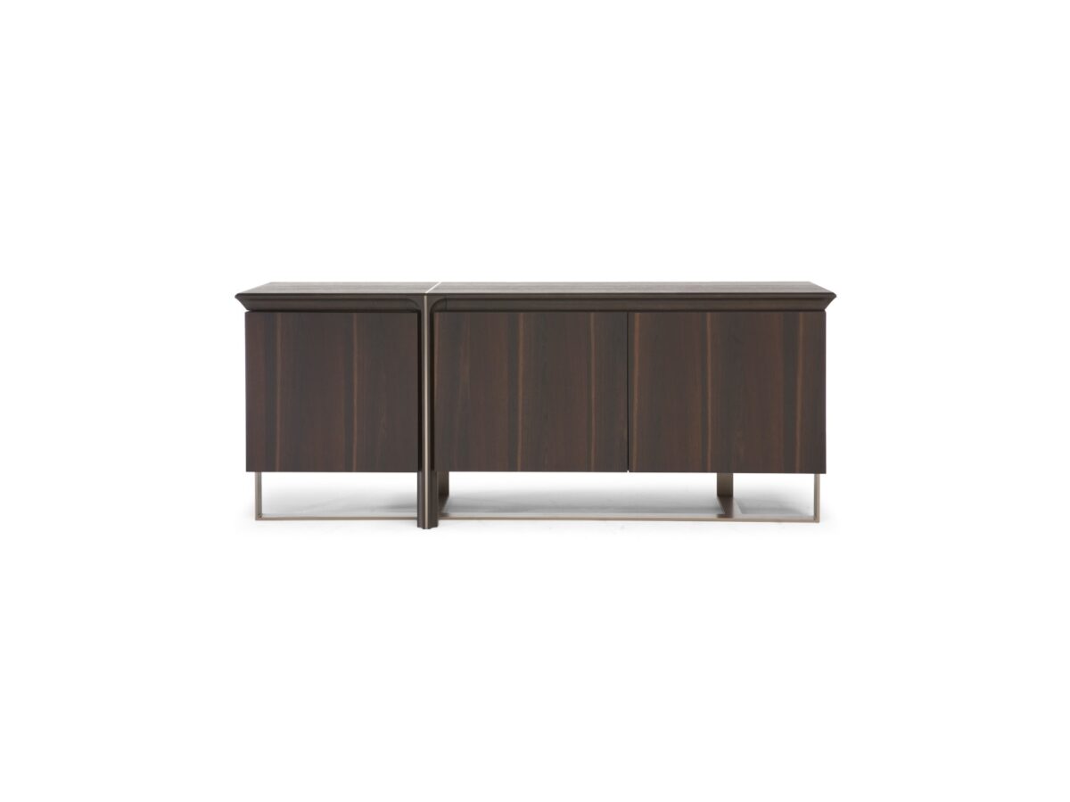 Luxury contemporary Kendo T163 linear sectional by Natuzzi, designer integrated storage furniture for Royal Oak, Michigan.