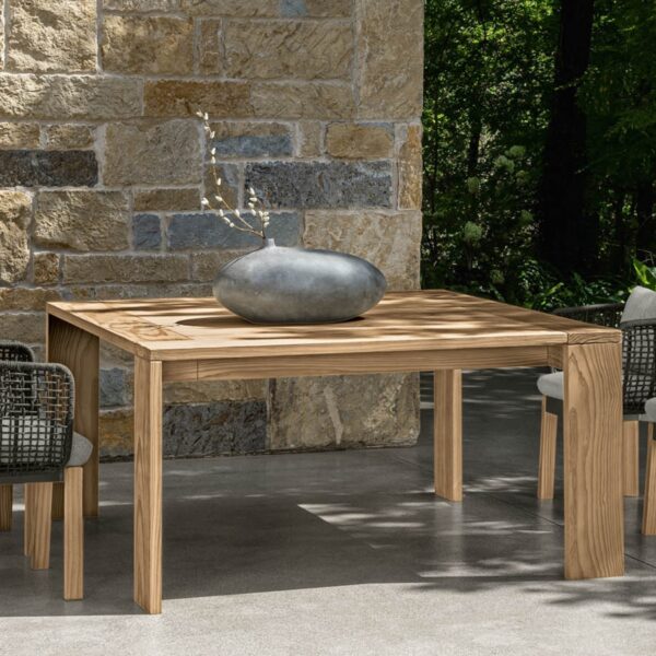 Argo Wood Dining Chair by Talenti – refined outdoor chair with solid wood frame and clean modern lines