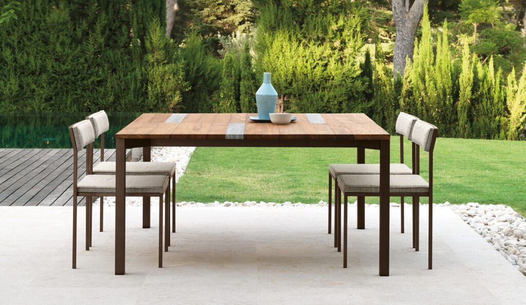 Casilda Dining Chair by Talenti – refined outdoor chair with sleek frame and sling seat design