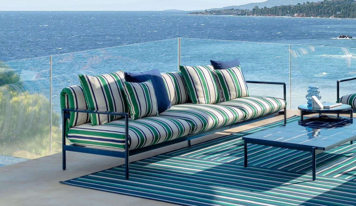 Modern Italian Nalu 3-place outdoor sofa by Talentispa, designer luxury furniture for Birmingham, Michigan.