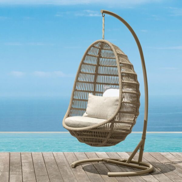 Panama Egg Chair with Structure by Talenti – iconic Italian outdoor chair with sculptural frame and woven rope design