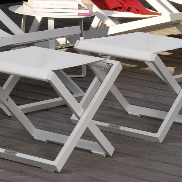 Touch Pouf by Talenti – modern Italian outdoor ottoman with soft cushions and minimalist design