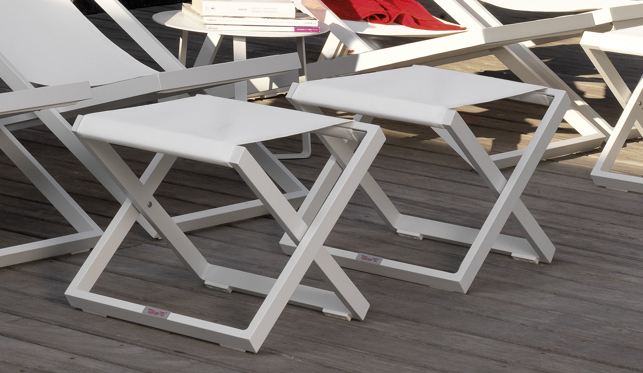 Touch Pouf by Talenti – modern Italian outdoor ottoman with soft cushions and minimalist design