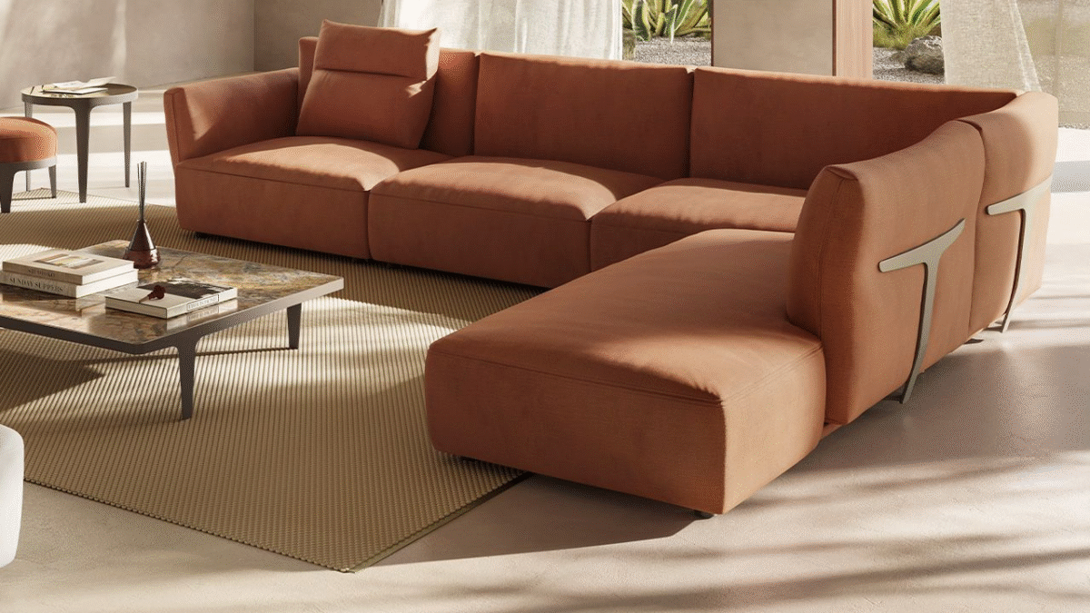 Modern Herman sofa by Natuzzi, high-end Italian design for Birmingham, Michigan.