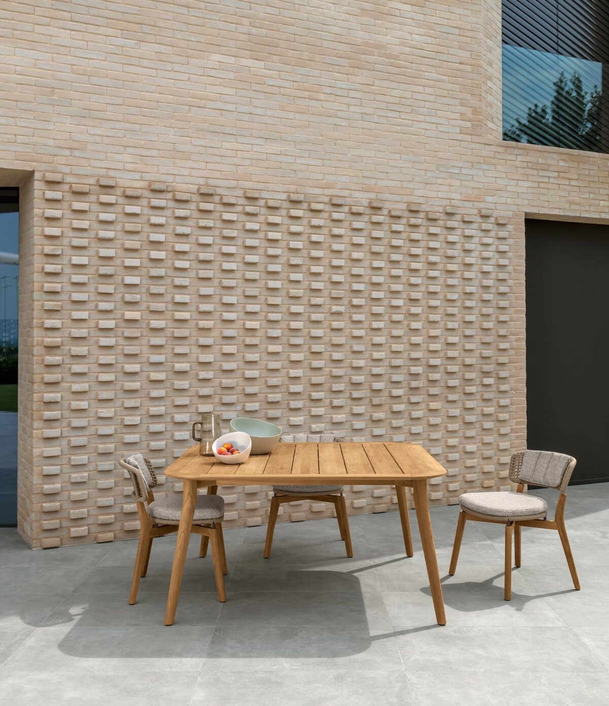 vLuxury Moon//Teak Dining Armchair by Talentispa Italian teak armchair in Troy Michigan dining area